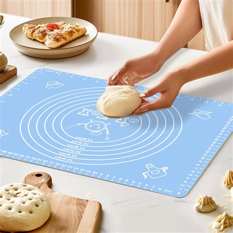 Amazon.com: Silicone Pastry Mat for Baking, Dough Rolling Mat Non Stick ...