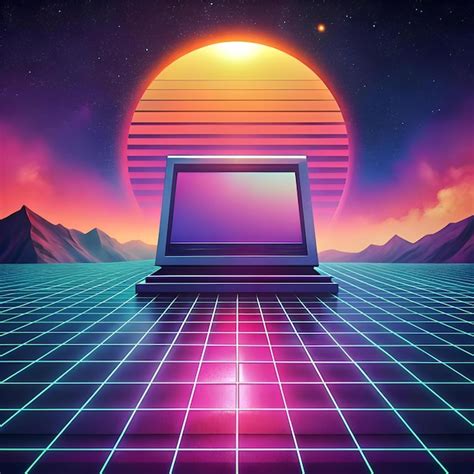 Old Computer Screen Retro-Futuristic Style 的图像结果