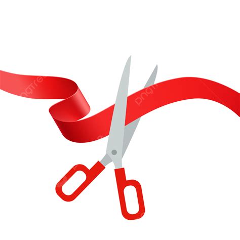 Scissors Cut Red Ribbon Grand Opening Ceremony Ceremonial Celebration ...