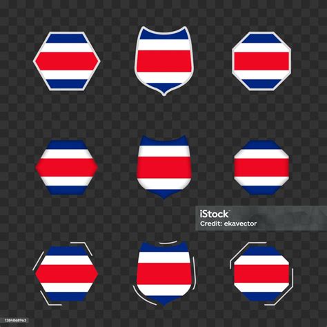 National Symbols Of Costa Rica On A Dark Transparent Background Vector ...