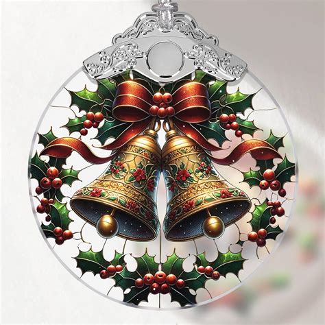 Amazon.com: Stained Glass Bell Ornament - Christmas Tree Decorations ...