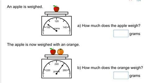 An Apple is weighed. A)- How many Grams does the Apple weigh B)- The ...