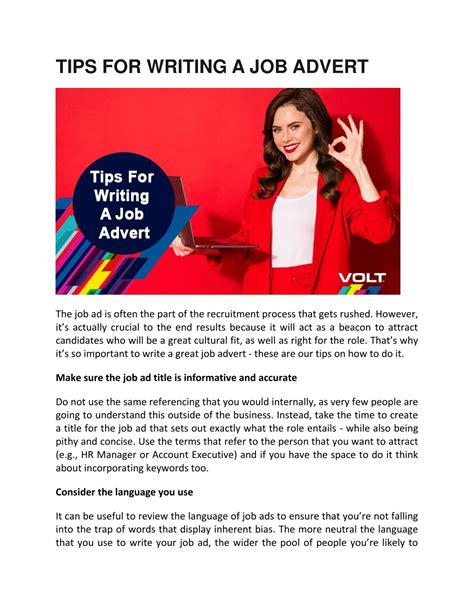 Image result for Layout Features of a Job Advert