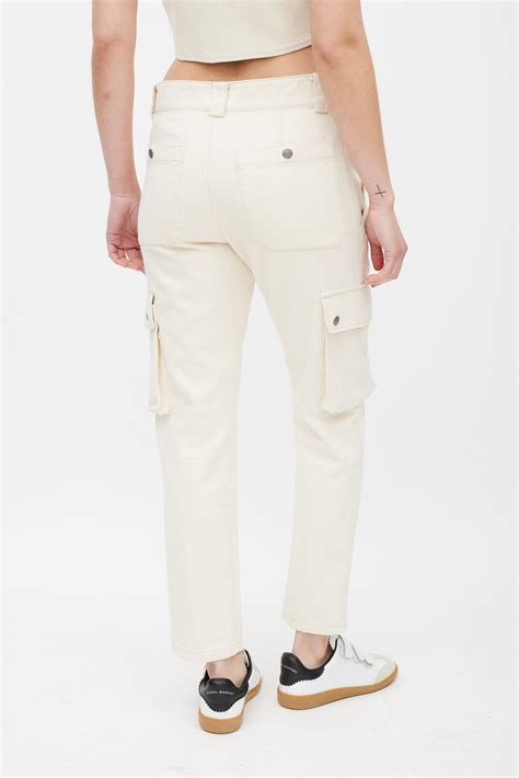 Isabel Marant // Cream Slim Cargo Trouser – VSP Consignment