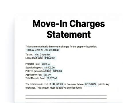 Free Move In Charges Statement Financial Template (PDF, Word, Google ...