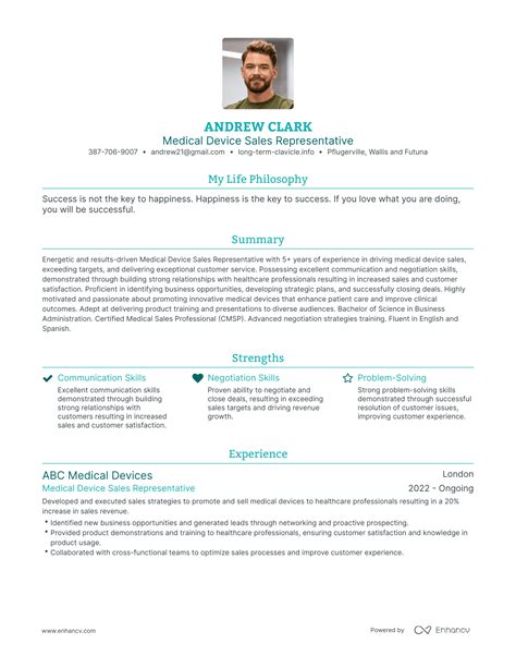 3 Successful Medical Device Sales Representative Resume Examples And Writing Tips for 2024