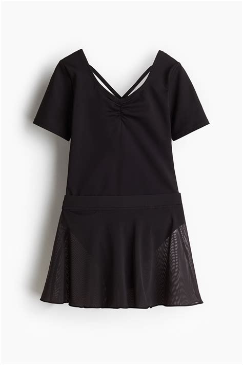 2-piece leotard and skirt set with DryMove™ - Black - Kids | H&M IN