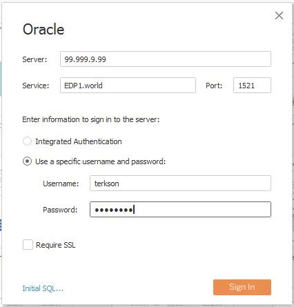 Image result for Setting Oracle Connection to Tableau