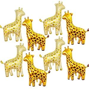 8 Pcs Giraffe Balloons Safari Animal Balloons Giraffe Birthday ...