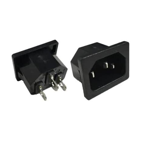3 Pin Male Panel Mount C13 Plug Socket Adapter 250V DC/AC 10A Power ...