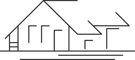 Czarno-biała linia minimalistyczny rysunek własności domu domu | Wektor ...