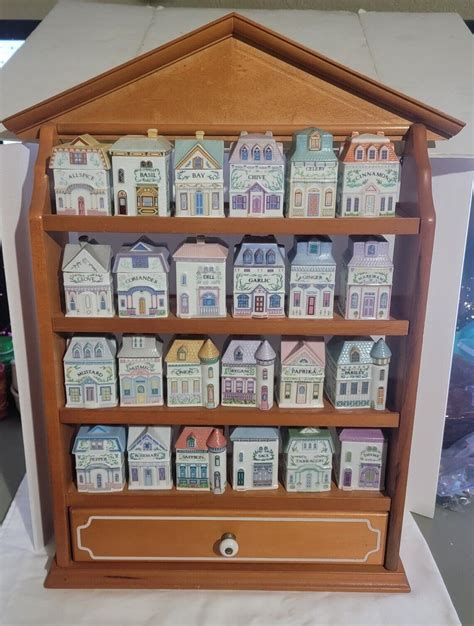 Vintage Lenox Spice Village 24 Porcelain Jars COMPLETE Set With Wall ...
