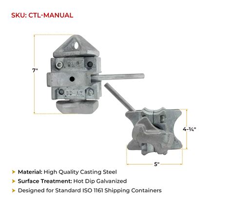 Mytee products Sea Rail Shipping Container Manual Twist Lock - India | Ubuy