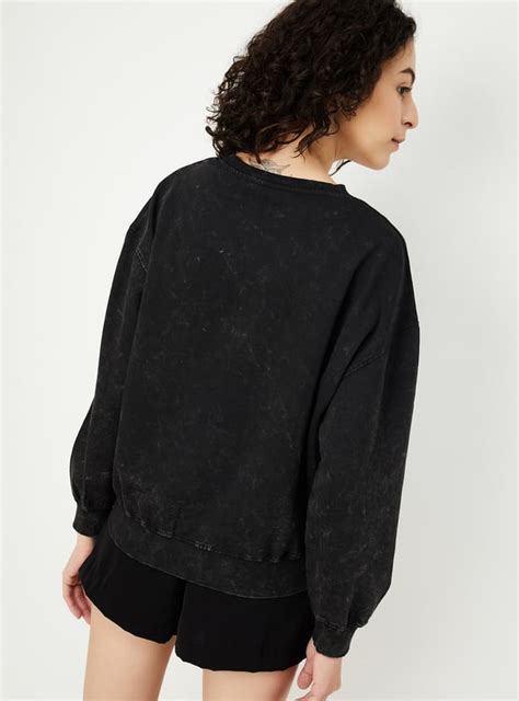 Buy Women Acid Washed Oversized Sweatshirt Online at just Rs. 799.0 ...