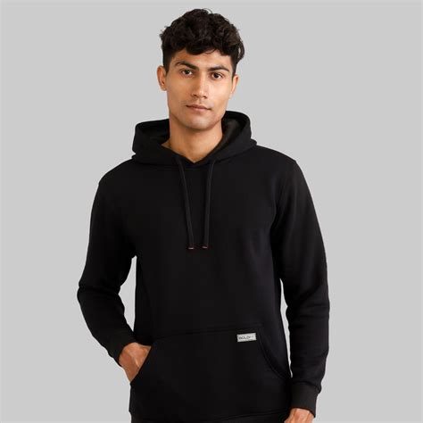 Classic Mens Hoodie - Black – Boldfit