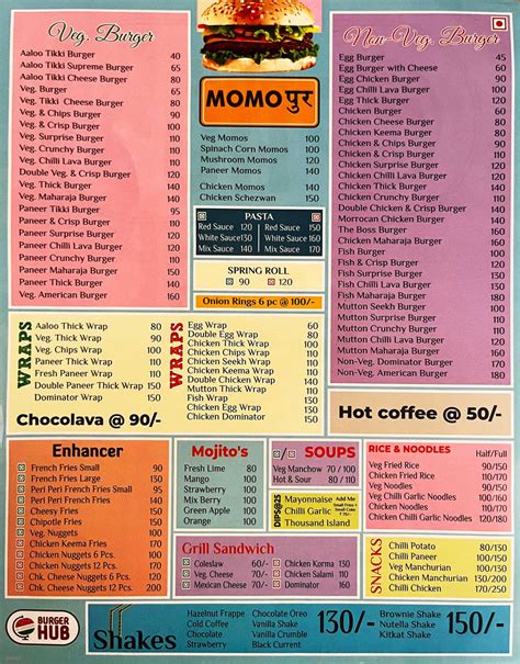 Menu of Burger Hub, Sector 15, Chandigarh | Dineout
