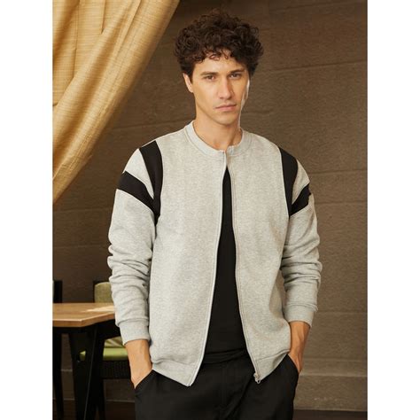 Buy Campus Sutra Light Beige Zip-Front Jacket with Contrast Detail Online