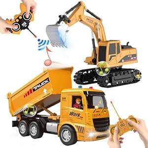 AISYAH Remote Control Construction Vehicle Toy Set - Movable Excavator ...