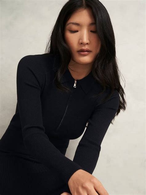 Hobbs Marta Knit High Back Midi Jumper Dress