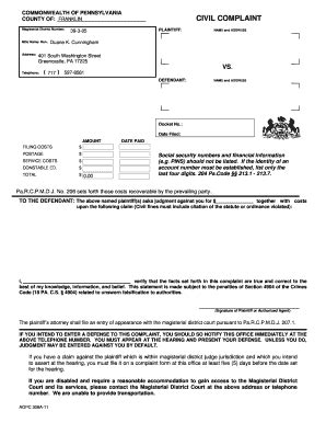Fillable Online civil complaint - Judge Cunningham Fax Email Print ...