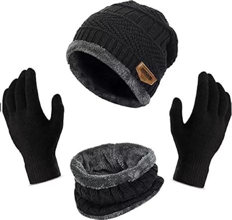 Buy HUNTSMANS ERA Winter Knit Beanie Cap Hat Neck Warmer Scarf and ...