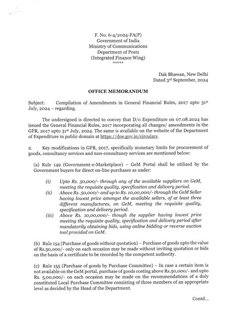 Compilation of Amendments in General Financial Rules (GFR), 2017 upto ...