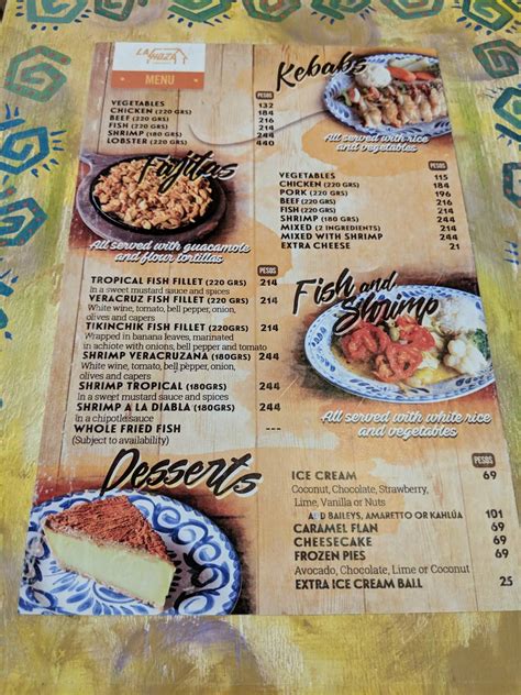 La Choza Restaurant Menu