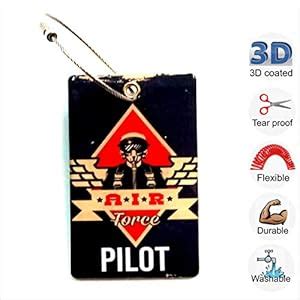 Buy Pilot18 Pilot Black Vintage 3D Flexible Bag Tags with Steel tie for ...