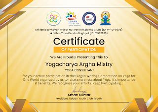 Result & Certificate of Slogan Writing Competition by Udaan Youth Club ...