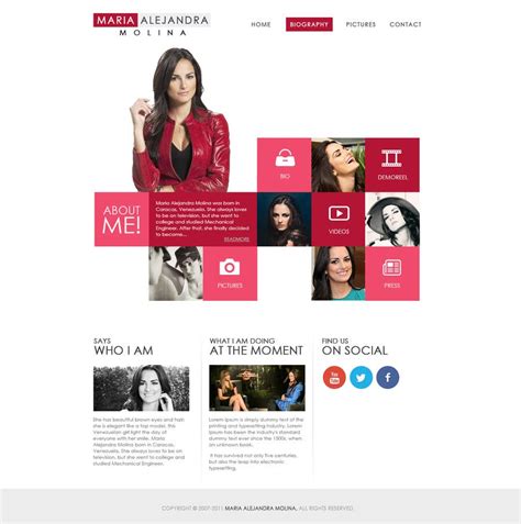 Web page design for Actress / TV Host | Freelancer