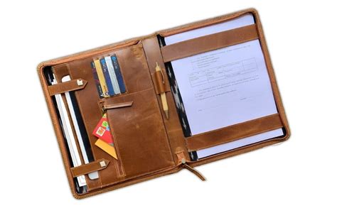 The Leather Warehouse Genuine Leather File Folder for A4 documents ...