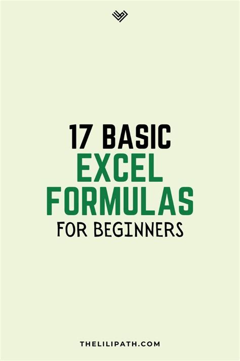 Image result for Basic Excel Formulas for Beginners