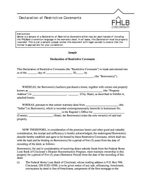 Fillable Online Declaration of Restrictive Covenants Instructions ...