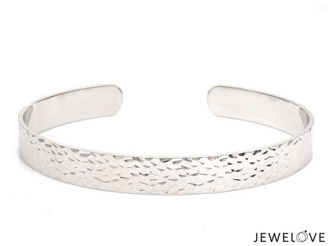 Jewelove™ Bangles & Bracelets Open Hammered Platinum Kada for Men JL ...