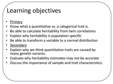 Lecture 3 quantitative traits and heritability full | PPTX