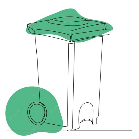 Premium Vector | Trash can drawing by one continuous line isolated vector