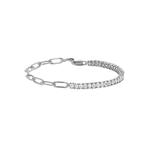 Shop LeCalla Tennis Paperclip Links & Box Chain Bracelet | TrueSilver