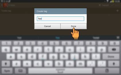 How to add Tags in S Note in Samsung Galaxy Note10.1(SM-P601 ...
