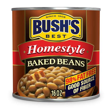 BUSH'S Homestyle Baked Beans, Plant Based Protein, Canned Beans, 16 Oz ...