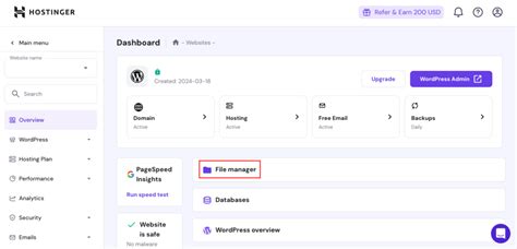How to use Hostinger's file manager to manage website files