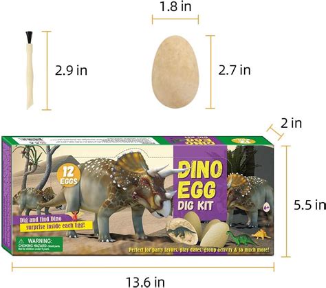 Buy Dinosaur Egg Children's Excavation Kit, Including 12 Unique ...
