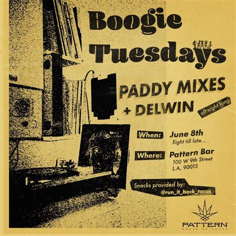 Boogie Tuesdays at Pattern Bar - Dtla bij Pattern Bar, Los Angeles