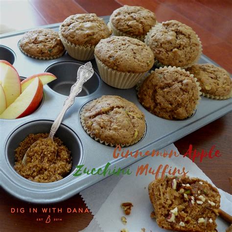 Cinnamon Apple Zucchini Muffins * Dig In With Dana