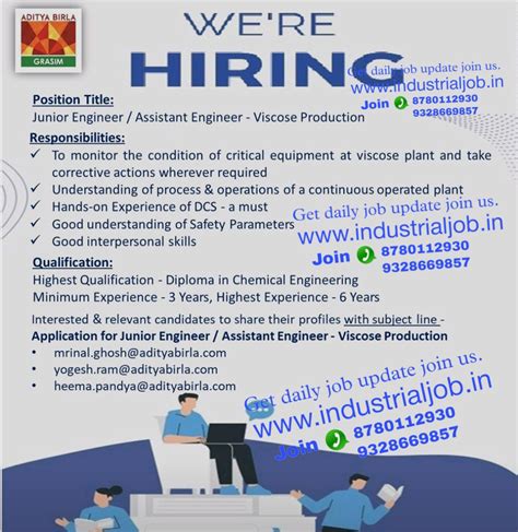 Aditya Birla Grasim Ltd Job Vacancy for Junior Engineer Assistant ...
