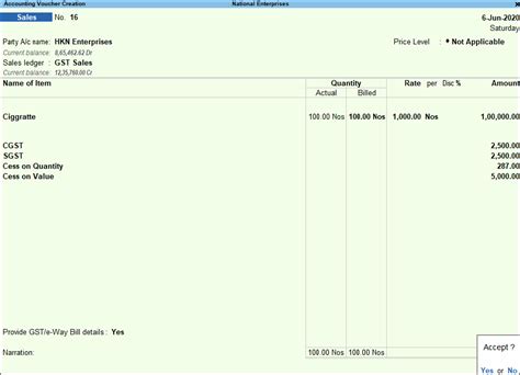 Calculation of GST Based on Slab Rate, Cess on Quantity and Value