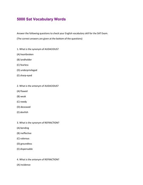 5000 Sat Vocabulary Words | PDF
