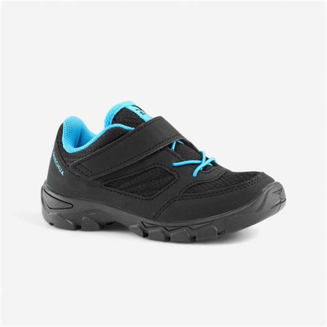Kids' Velcro hiking shoes NH100 black - 24 to 34