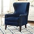 WOOD MANIA Gaff Velvet Armchair | Wingback Chair | High Back Wing Chair ...