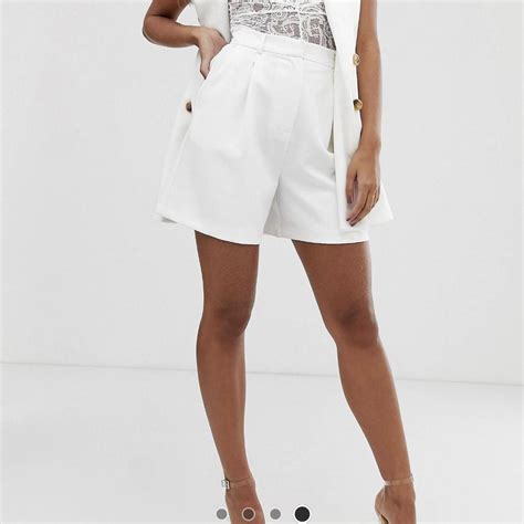 Asos white tailored shorts size 4 but would fit a 6,... - Depop