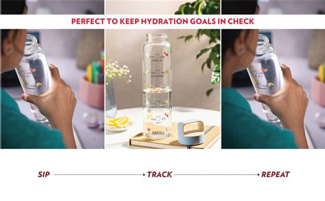 Borosil 1000ml Neo Motivational Time Marker Bottle with Orange Husk Lid ...